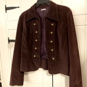 Atmosphere Brushed Soft Cotton Purple Jacket w/ Military Button Styling. Size L